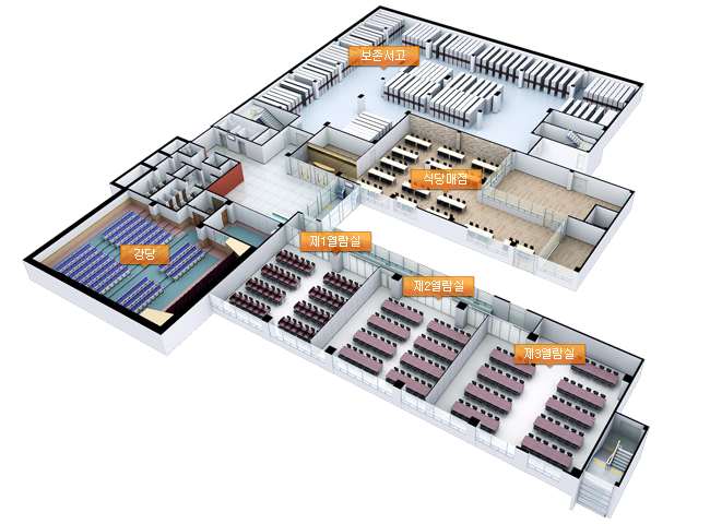 인천도서관 지하1층 모습