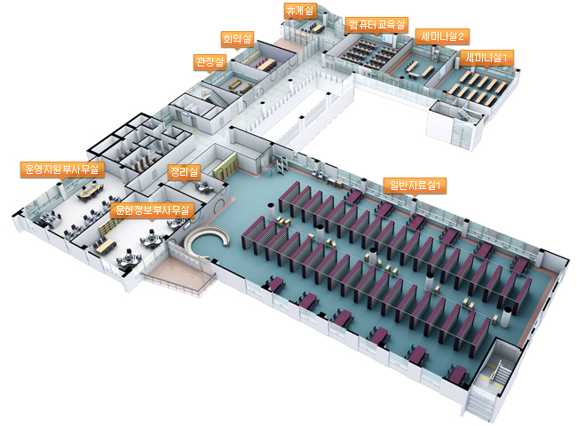 인천도서관 3층 모습